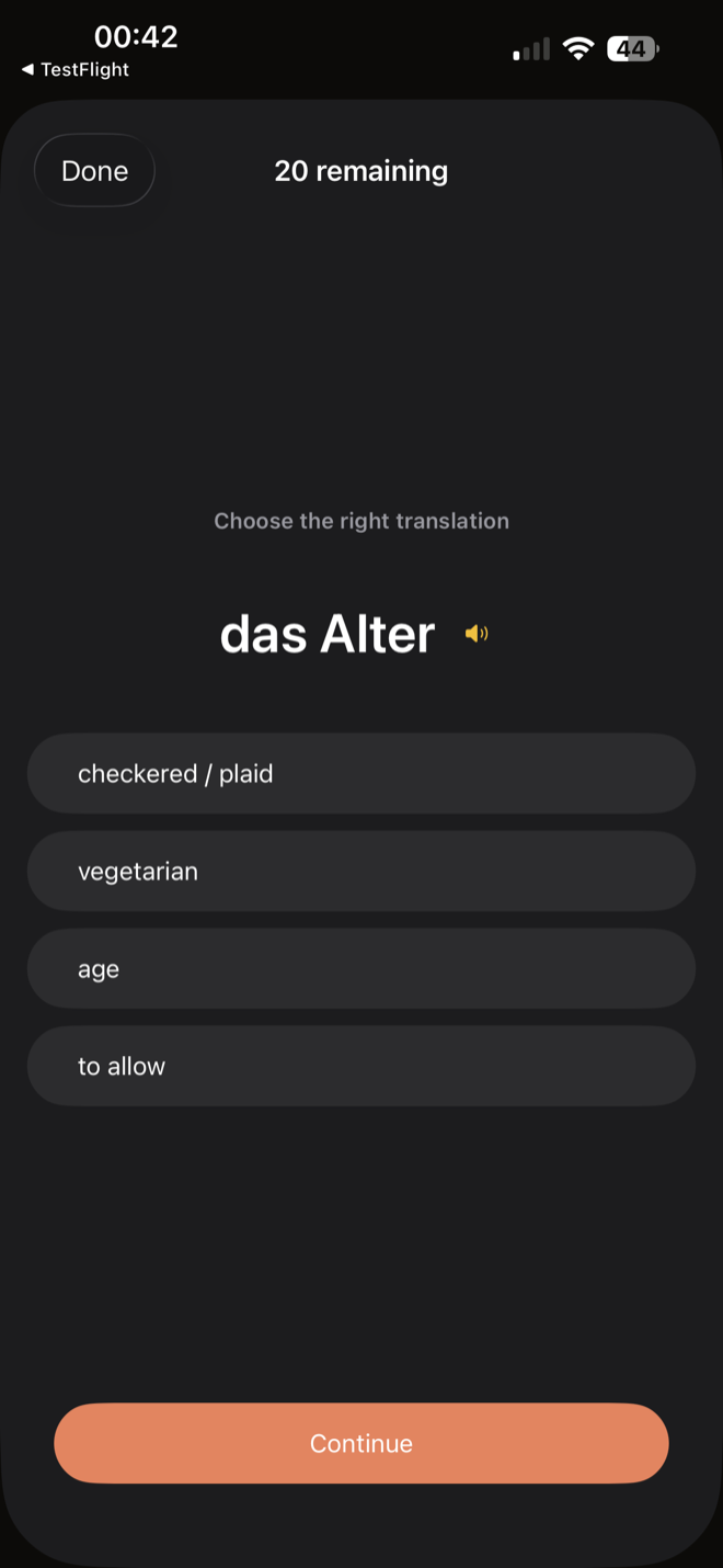 Multiple-choice practice: choose the right translation