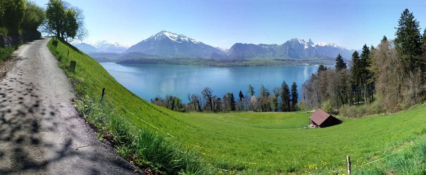 Lake Thun with Mount Niesen in the background